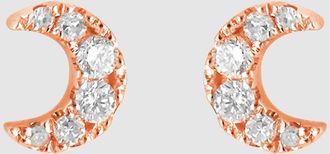 Djula Boucles doreilles Magic Touch Lune Diamants Or Rose