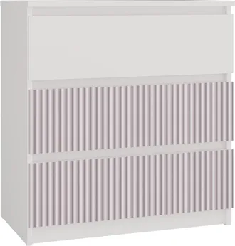 Topeshop Aster T3 - C&oacute;moda Para Ni&ntilde;os - 70x40x77 - 3 Cajones - Mueble De Almacenaje Moderno - Blanco Y Rosa