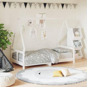 vidaXL Estructura De Cama Para Ni&ntilde;os Madera De Pino Blanco 80x160 Cm Vidaxl