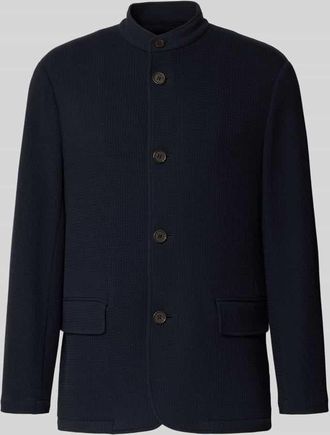 Emporio Armani Slim Fit Sakko mit Stehkragen und Pattentaschen in Marine, Gr&ouml;&szlig;e 48