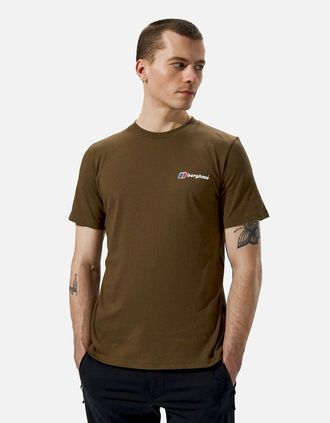 Berghaus Mens Berghaus Mens Organic Front & Back Logo Cotton T-Shirt - Tan - Size: 38
