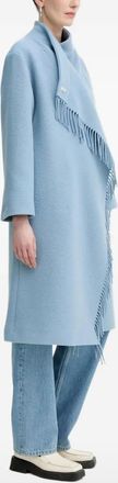 Iro Cappotto asimmetrico con frange - Blu