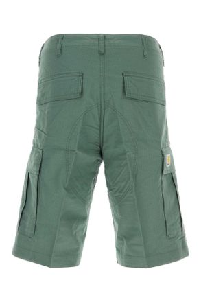 Carhartt Work in Progress Mens Green Cotton Regular Cargo Short Duckgreen Exterior