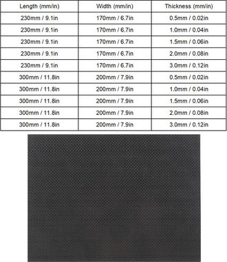 Infinite L&aacute;mina De Fibra De Carbono De Sarga De Alta Resistencia - Superficie Brillante - Varios Tama&ntilde;os (230 X 170 Mm / 200 X 300 Mm, 0,5-3,0 Mm) - Ligera Y D