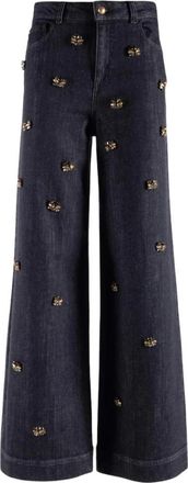 Nenette Wide Jeans - Dames - Loose Fit Jeans - Zwart - W29 - Katoen - Jeans