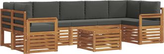 vidaXL Conjunto De Sof&aacute;s De Exterior 8 Uds. Natural Y Antracita Vidaxl