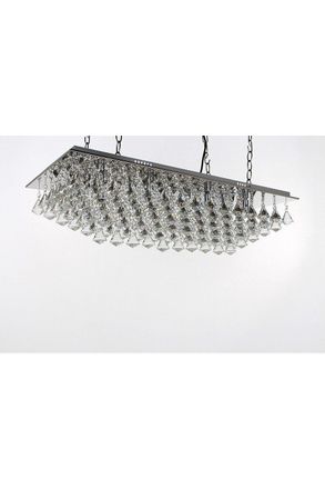 Netlighting Parma 8 Light Oblong Polished Chrome Ceiling Fitting in Grey