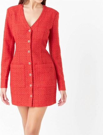 endless rose Textured Button Down Dress