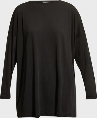 Eskandar Ultra-Light Cotton Long-Sleeve T-Shirt (One Size)