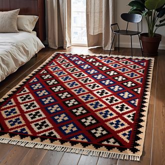 Hanse Home Teppich »Kelim Rami« rechteckig 3 mm Höhe Wolle, Baumwolle, Natur, Handgewebt, orientalisch, Boho, traditionell