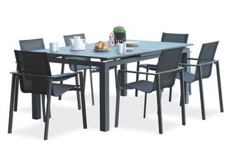 DCB Garden Conjunto de comedor de jard&iacute;n 6 plazas de aluminio