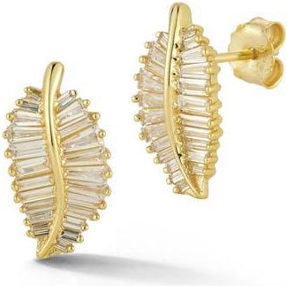 Glaze Jewelry Sterling Silver Leaf Stud Earrings in Gold at Nordstrom Rack