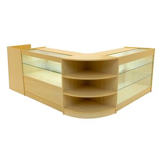 MonsterShop Theia LED Shop Counter Set K1200, C1200, TB60 & LM60 - Maple in Beige