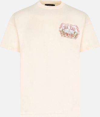 Amiri Mens CHATEAU SKETCH OS TEE - Cream - Size: 42
