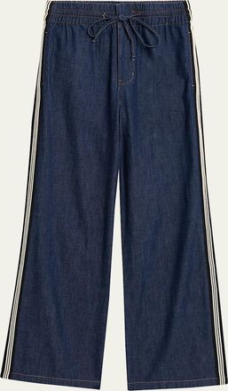Veronica Beard Taylor Wide-Leg Track Jeans