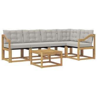 vidaXL Conjunto De Sof&aacute;s De Exterior 6 Pcs Blanco Y Gris Claro Vidaxl