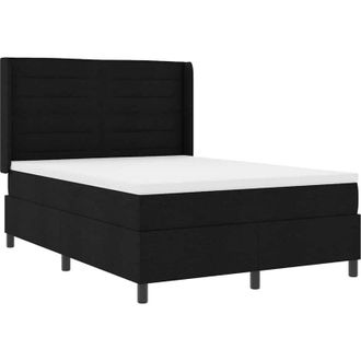 vidaXL Cama Tipo Box Spring Con Colch&oacute;n Negro 140 X 200 Cm Tela Vidaxl