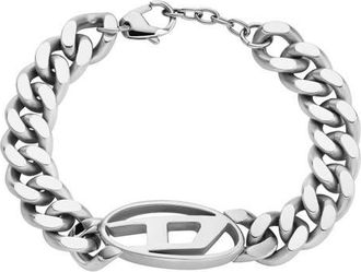 Diesel Oval D Logo Chain Bracelet in Silver at Nordstrom