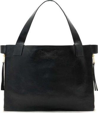 AllSaints Marlo Leather East/West Tote in Black at Nordstrom