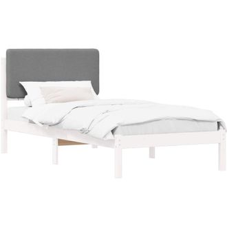 vidaXL Estructura De Cama Con Cabecera Tapizada Gris Claro 90 X 200 Cm Vidaxl