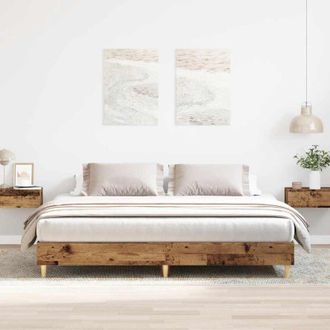 vidaXL vidaXL Giroletto senza Materasso Legno Antico 180x200 cm in Truciolato