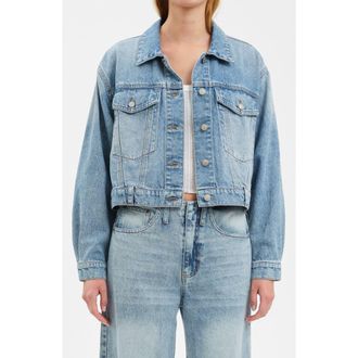 Daze Bestie Crop Denim Jacket in Caught Up at Nordstrom Rack, Size Large
