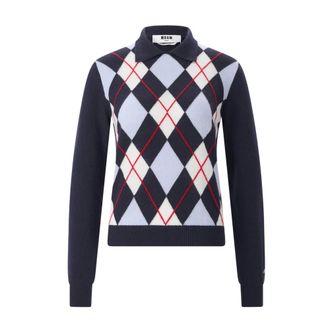 Msgm Msgm, Dames, Truien, Blauw, Maat: XL Wol
