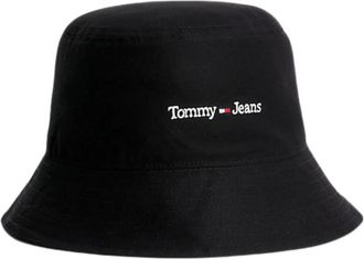 Tommy Jeans Bucket Hat Sport Cotton - Dames - Hoeden - Zwart - ONE Size - Katoen - Accessoires
