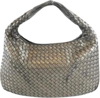 Bottega Veneta Pre-owned Metallic Leather Shoulder Bag - Dames - Vintage Schoudertas - Grijs - ONE Size - Leer - Vintage