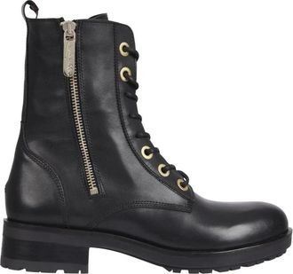 Tommy Hilfiger Essentials Biker Boot - Dames - Enkellaarsjes - Zwart - 38 EU - Leer - Schoenen
