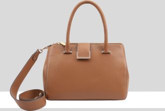 Paul Costelloe Womens Miami Leather Shoulder Bag - Brown - One Size