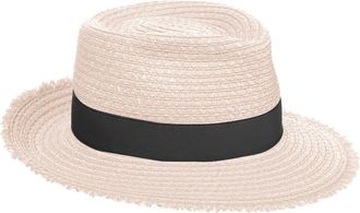 Eric Javits Look Again Packable Fedora in Cream/black at Nordstrom Rack