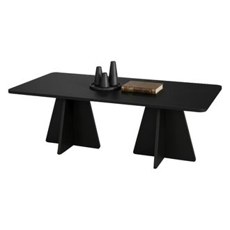 Dmora Mesa De Sal&oacute;n Ottana, Forma Rectangular, Tapa De Madera Noble, Color Negro, Medidas 120x60x40h Cm Negro