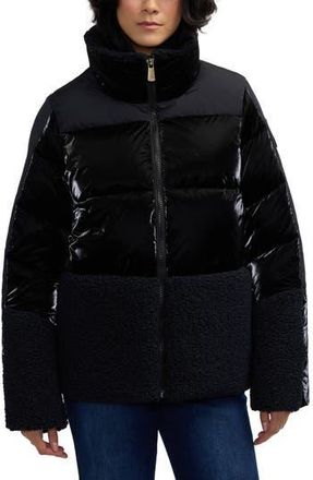 Scotch & Soda Selma Mixed Media Water Repellent Jacket in Black at Nordstrom Rack, Size X-Small