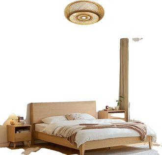 OEM L&aacute;mpara De Techo, Estructura De Bamb&uacute; Y Hierro, Compatible Con E27, Voltaje De 220 V, 249-2000 L&uacute;menes, Adecuada Para 107,6-161,4 Pies Cuadrados