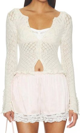 Free People Love Knit Cardigan In Winter White Heather