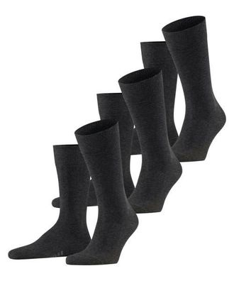 Falke Family 3-Pack Sustainable Cotton Socks in Anthracite Melange at Nordstrom, Size Small