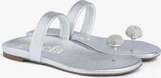 Pedro Garcia Crystal flat sandal in black leather | Bria | centenary