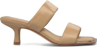 Alma En Pena Nappa Leren Sandalen met Dubbele Band - Dames - Muiltjes - Beige - 39 EU - Leer - Schoenen