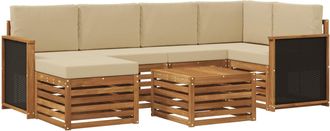 vidaXL Conjunto De Sof&aacute;s De Exterior 6 Uds. Natural Vidaxl