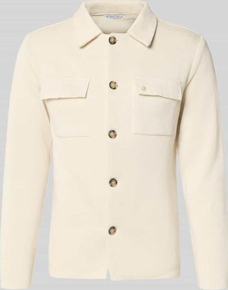 Manuel Ritz Regular Fit Hemdjacke mit Brusttaschen in Offwhite, Gr&ouml;&szlig;e L