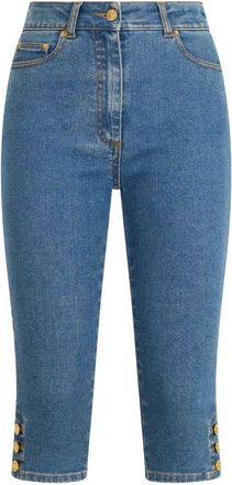 Moschino Cropped Jeans met Knopen - Dames - Cropped Jeans - Blauw - S - Katoen - Jeans