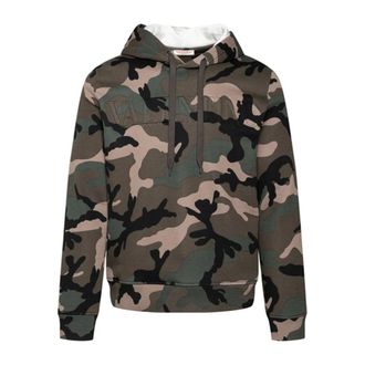 Valentino Hoodies, male, Green, Size: XL Camouflage Hoodie Sweatshirt