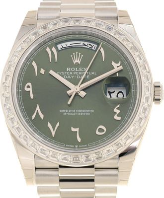 Rolex Day-Date Automatic Chronometer Diamond Green Dial Mens Watch 228396TBR-0032