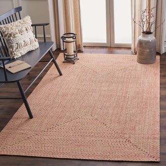 Safavieh Braided Hand Made Area Rug, Multi Country Floral Style Non-Shedding