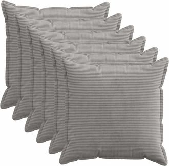 vidaXL Funda De Almohada 6 Uds. Houten Gris Claro 55 X 55 Cm Pana Vidaxl