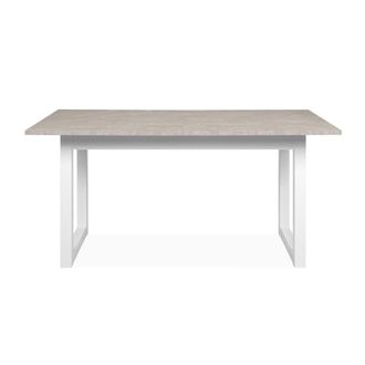 Calicosy Mesa de comedor extensible con decoraci&oacute;n de travertino - l160/200 cm