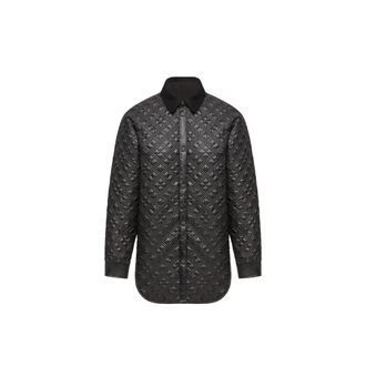 Moncler Moncler Corduroy-trimmed Padded Shirt Jacket, Women, Black, Size: 38