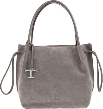 Tod's Tods Womens Drawstring Suede Tote Bag