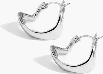 Yoj Curved Mini Hoop Earrings in Silver at Nordstrom